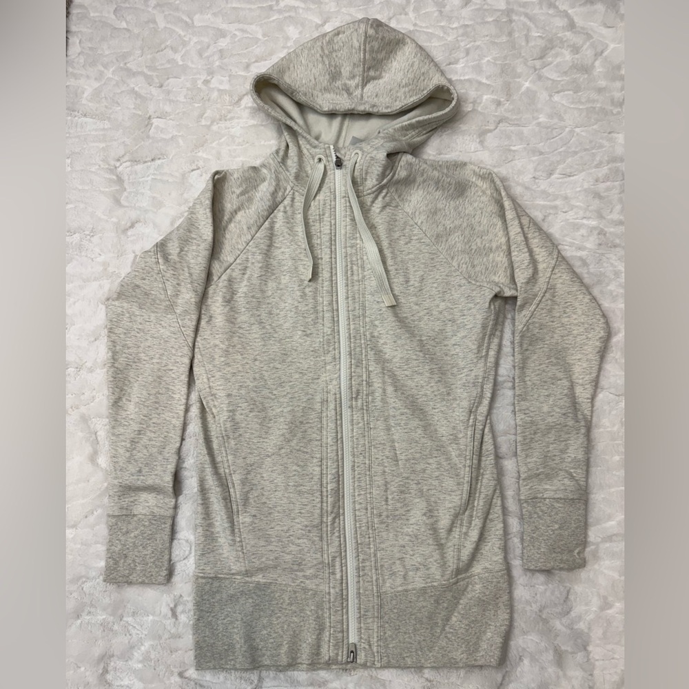 Athleta Light Gray Hooded Zip-Up Jacket/Dress Size XS